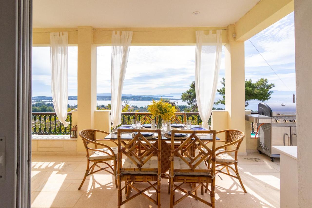 Willa House With Amazing Ocean View And Patio - Pool Porto Heli Zewnętrze zdjęcie