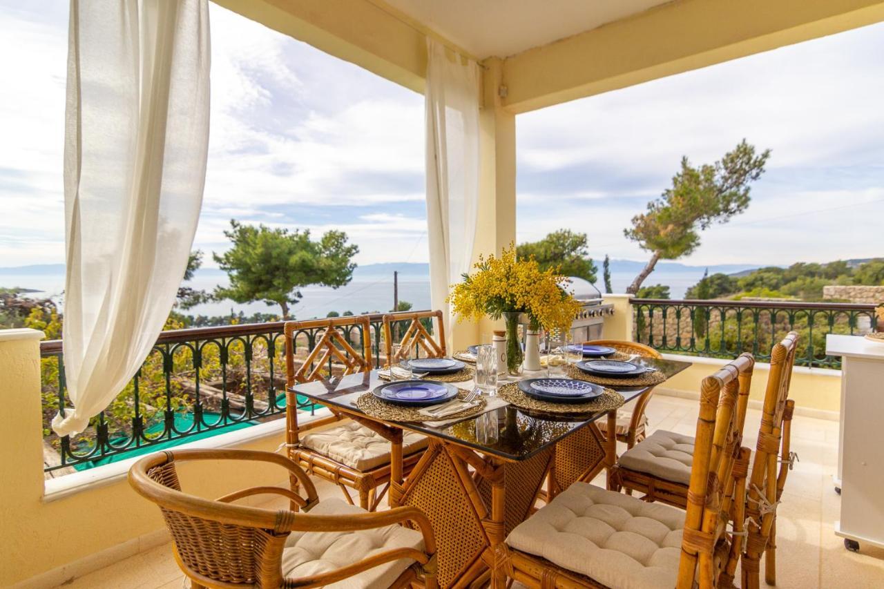 Willa House With Amazing Ocean View And Patio - Pool Porto Heli Zewnętrze zdjęcie