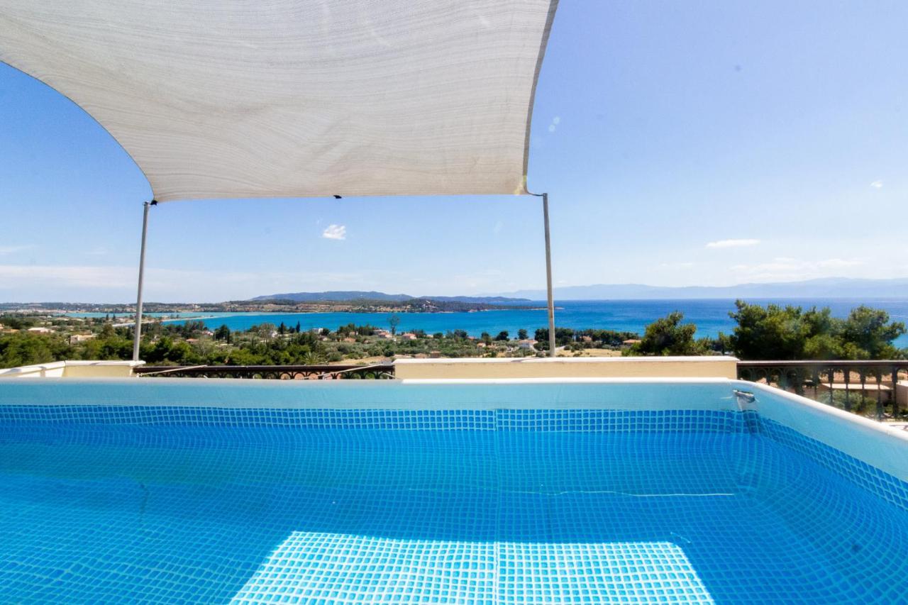 Willa House With Amazing Ocean View And Patio - Pool Porto Heli Zewnętrze zdjęcie